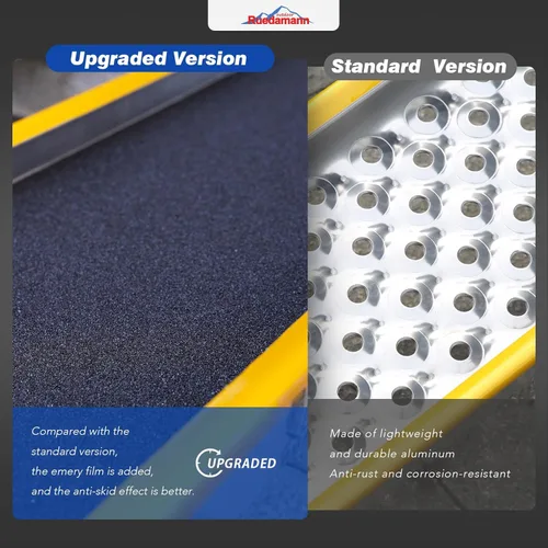 Vista 5 de Ruedamann Rampas de carga de aluminio de 71 pulgadas para camionetas, remolques, rampa plegable para motocicleta, capacidad de 600 libras, rampa