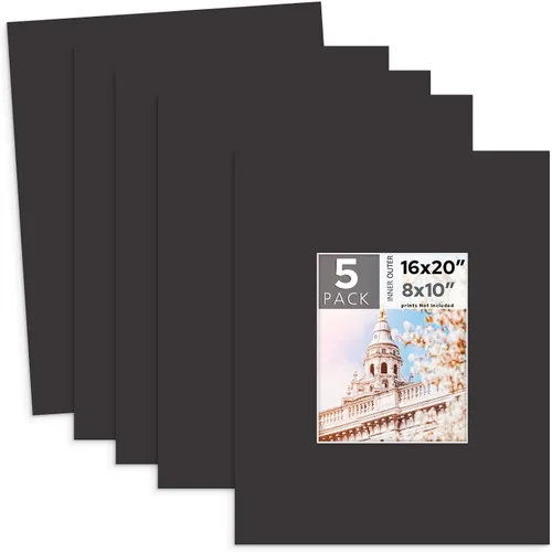 Vista 49 de MBC MAT BOARD CENTER, Paquete de 10 marcos de cartón para fotos negros de 4x6 pulgadas para 3x5 pulgadas, corte biselado, sin ácido, grosor de 4