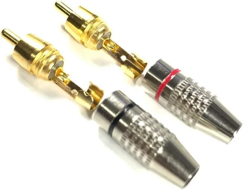 Vista 3 de CESS RCA Plug Solder Gold Audio Video Adaptador Cable Conector (20 unidades)