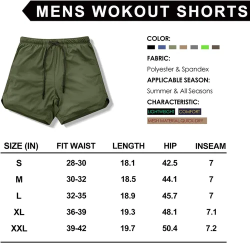 Vista 7 de Leidowei - Pantalones cortos 2en1, ligeros, de 7pulgadas y con bolsillos con cremallera para hombre, para entrenamiento, correr, hacer yoga