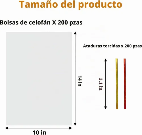 Vista 2 de Morepack Bolsas de celofán de 10 x 14 pulgadas, bolsas de regalo de celofán transparente, 200