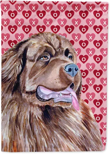 Vista 159 de Caroline's Treasures SS4484GF Bandera de jardín con diseño de bulldog inglés y corazones para el Día de San Valentín, bandera decorativa para patio