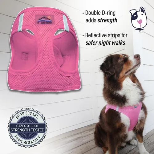 Vista 4 de American River Ultra - Arnés para perro sin estrangulamiento (XXXL, rosa caramelo)
