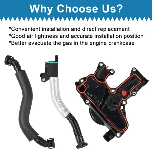 Vista 4 de Kit de manguera de respiradero de separador de aceite de ventilación del cárter del motor de la válvula PCV Compatible con Audi A3 A4 A5 Q5 TT VW