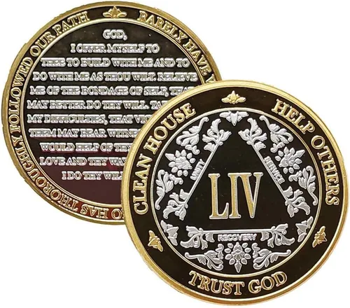 Vista 23 de Silver & Gold - Medallón de Alcohólicos Anónimos de 1 a 60 años (10 años (X)) Cápsula AA incluida