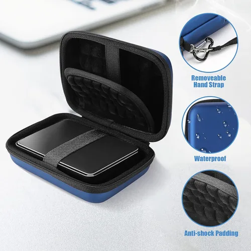 Vista 2 de ProCase Funda de disco duro de 2.5 pulgadas para Elements WD My Passport Azul marino
