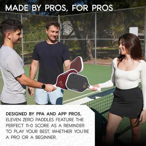Vista 4 de EZ Power K-0.630 in Termoformed Pro Pickleball Paddle Aramida roja y tejido de fibra de carbono cruda Superficie de alta fricción T700
