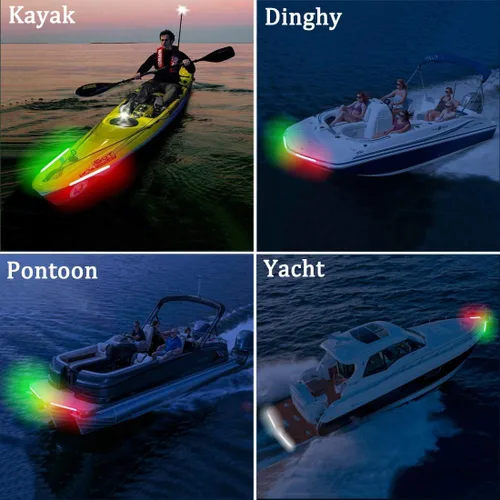 Vista 6 de Boaton Luces de navegación LED para barco marino, luces de pesca nocturna, sin taladrar, luces de arco para cubierta, luces de cortesía, luces