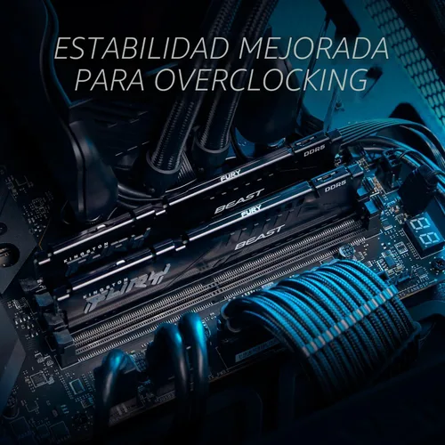 Vista 4 de Kingston Fury Beast Memoria de escritorio DDR5 CL32 de 16 GB 6400MT/s AMD Expo Módulo único KF564C32BBE-16