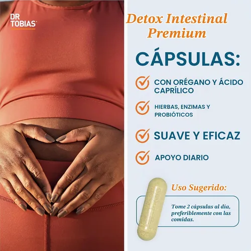 Vista 3 de Dr. Tobias Candida Support, complejo de equilibrio de flora intestinal con orégano, ácido caprílico, enzimas y probióticos, apoya la limpieza