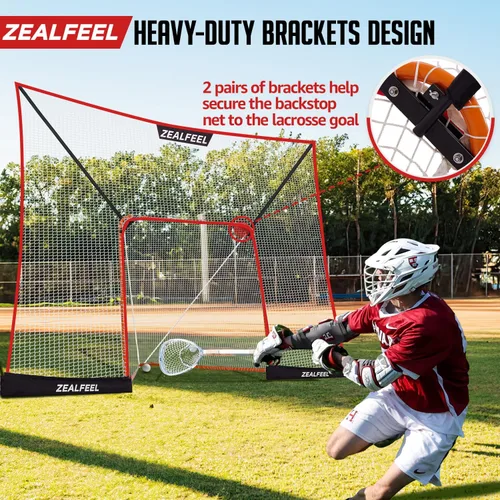 Vista 14 de ZEALFEEL Lacrosse Backstop Net 14x10FT, Extra-Large Shooting Coverage