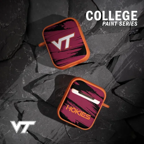 Vista 2 de Affinity Bands Virginia Tech Hokies HDX Case Cover Compatible with Apple AirPods Gen 3 (Paint Stripe)