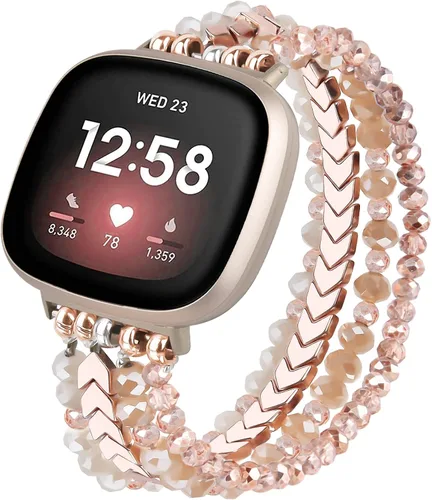 Vista 10 de MOFREE Bracelet Compatible with Fitbit Versa 3/Versa 4 Bands/Fitbit Sense/Sense 2 Bands for Women