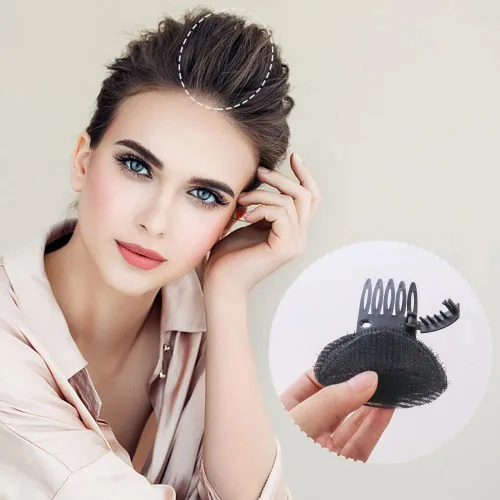 Vista 4 de TCOTBE Almohadillas para el cabello con volumen de princesa esponjosa para mujer (4) y peines (2) insertos - Juego de 6 piezas para peinados