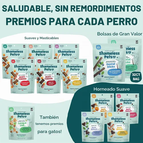 Vista 8 de Shameless Pets Mighty Mint Minis - Masticables dentales para perros, golosinas saludables para limpieza de dientes y aliento fresco, sin granos