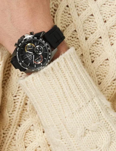 Vista 2 de Seiko - Reloj de cuarzo para hombre de acero inoxidable con correa de silicona