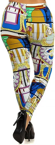 Vista 3 de World of Leggings Originals - Leggings tribales con estampado floral suave y suave talla grande