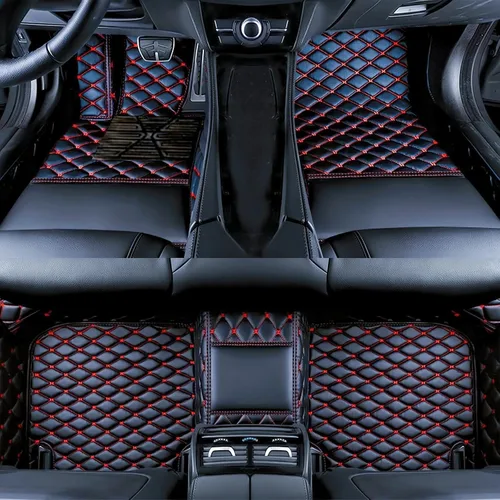 Vista 11 de Tapetes de cuero personalizados impermeables para automóvil, sedán, SUV, automóvil deportivo, negro, beige, para hombre y mujer (todo beige, 3D)