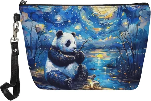 Vista 23 de Upetstory Bolsa de maquillaje de animales, bolso pequeño de cuero para cosméticos de viaje para niñas y mujeres, bolso de mano para lápiz labial