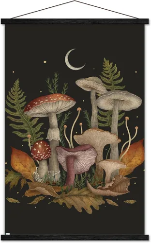 Vista 7 de Trends International Episodic Drawing - Autumn Mushrooms Wall Poster, 22.37" x 34.00", Premium Print and Beechwood Hanger Bundle