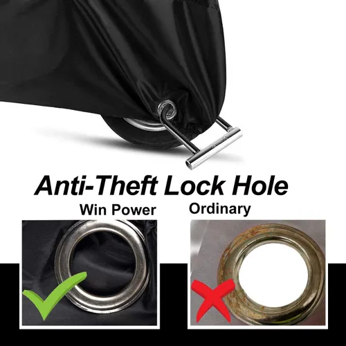 Vista 7 de WinPower Funda Impermeable para Motocicleta para Exteriores Protección contra Todo Clima Invierno Nieve Universal Cubierta para Motocicleta