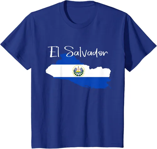Vista 52 de Camiseta con la bandera de El Salvador, mapa de El Salvador, camiseta de Salvador para mujer