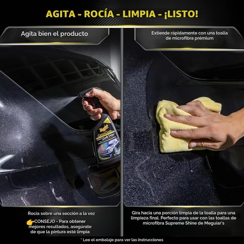 Vista 7 de Meguiar 's G7716 Clase de oro, paños de microfibra y cera Quik de carnaúba Plus Premium, paquete, Cera