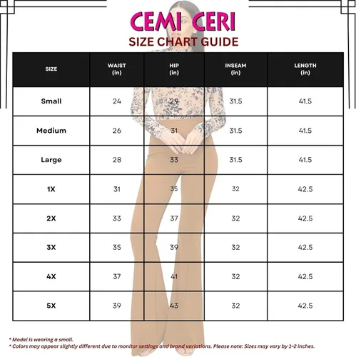 Vista 5 de Cemi Ceri Pantalones acampanados de cintura alta para mujer