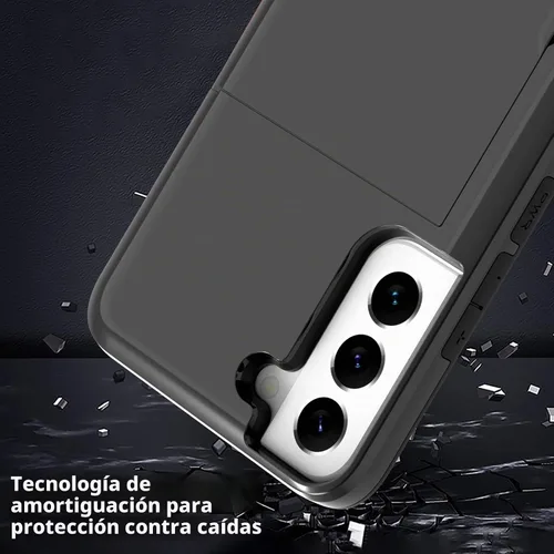 Vista 3 de Funda tipo cartera para Samsung Galaxy S22 con ranura para 2 Negro
