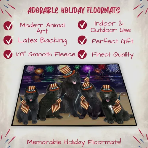 Vista 2 de Doggie of the Day Belgian Shepherd Dogs Floor Mat - 4th of July Independence Day - Best Dog Doormat - Protector Decor - Unique Portrait Art