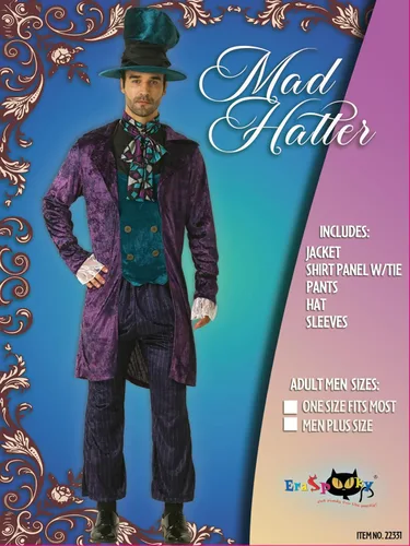 Vista 2 de FantastCostumes Disfraz de The Hatter para hombre, disfraz de cuento de hadas para caballero