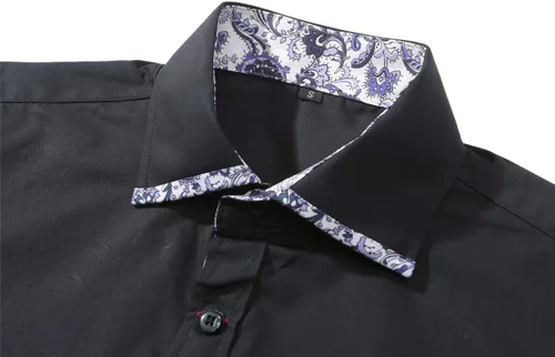 Vista 3 de Jandukar Camisas de vestir de manga corta para hombre, camisas con cuello y botones