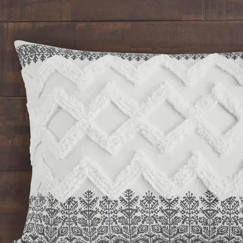 Vista 5 de INK+IVY - Juego de edredón King, con diseño chic de chenilla con chevron y tufting, edredones boho, para todas las estaciones, edredón ligero