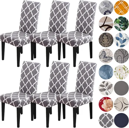 Vista 58 de HZDHCLH Juego de 4 fundas para sillas de comedor color burdeos, fundas elásticas de elastano para sillas Parsons, paquete de 4, fundas de asiento