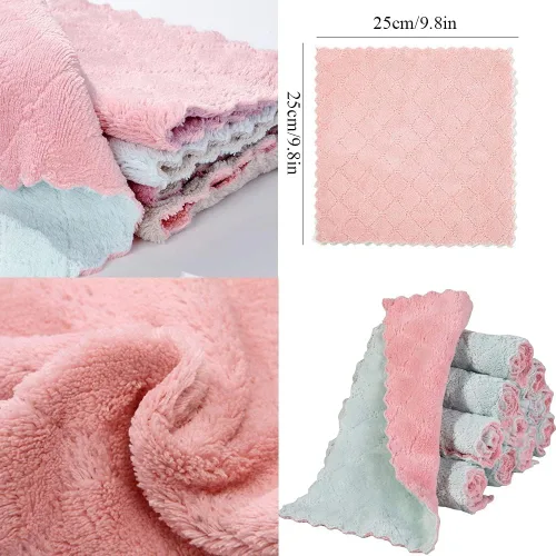 Vista 2 de Paquete de 10 paños de cocina suaves, sin olor, paños de cocina reutilizables, paños de limpieza para el hogar, secado rápido, sin aceite