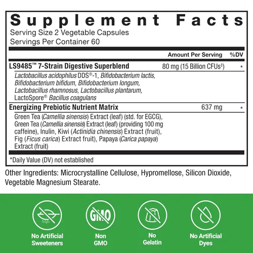Vista 5 de Force Factor ProbioSlim Probióticos extra fuertes para mujeres y hombres con 30 mil millones de UFC de probióticos para la salud digestiva, alivio