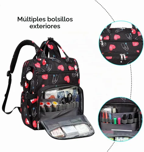 Vista 3 de Mochila de Enfermera Gatycallaty, Corazón, Estándar