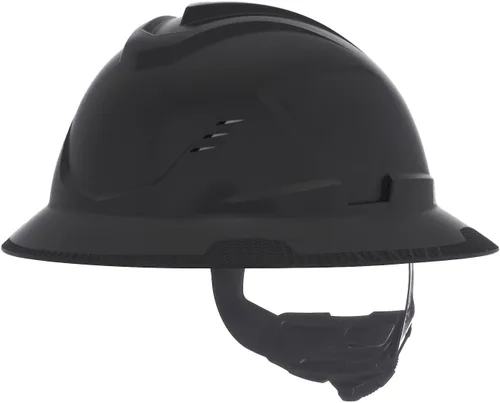 Vista 8 de MSA V-Gard C1 Casco de Ala Completa con Barrera Térmica de Enfriamiento ReflectIR y Suspensión Fas-Trac III - Utiliza Características de Negro