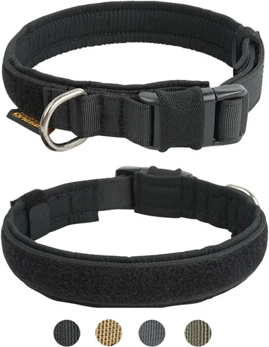 Vista 10 de EXCELLENT ELITE SPANKER Collar de nailon para cachorro, ajustable, suave, acolchado, resistente, hebilla de liberación rápida, ligero, sin Negro