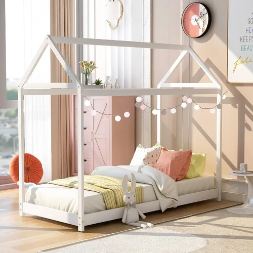 Vista 9 de Bastidor para cama tamaño Twin, con techo y cerca, no incluye box spring