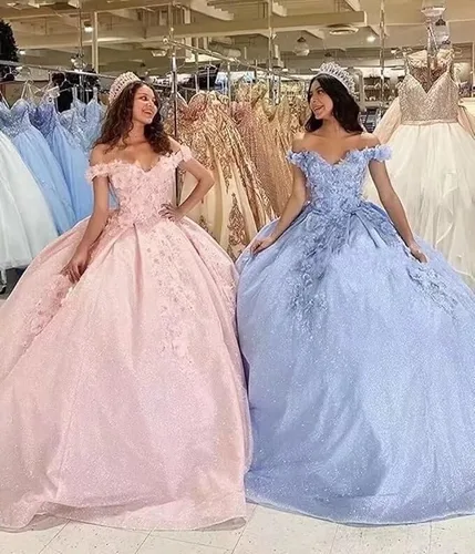 Vista 6 de Youjiayi Vestidos de quinceañera florales 3D para mujer, vestidos largos de tul hinchados, vestidos de baile de graduación con hombros descubiertos