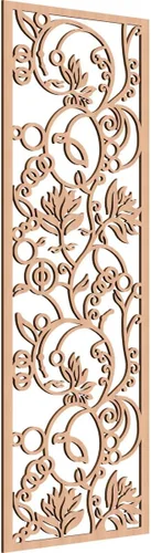 Vista 197 de Caspian Paneles de pared de madera con calado decorativo perforado, 9 3/8 pulgadas de ancho x 24 3/8 pulgadas de alto x 1/4 de alto, cereza