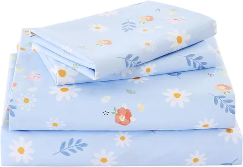 Vista 38 de Yibeizi - Juego de sábanas con estampado floral para cama de tamaño queen, sábanas de microfibra con patrón botánico boho, fundas para almohada