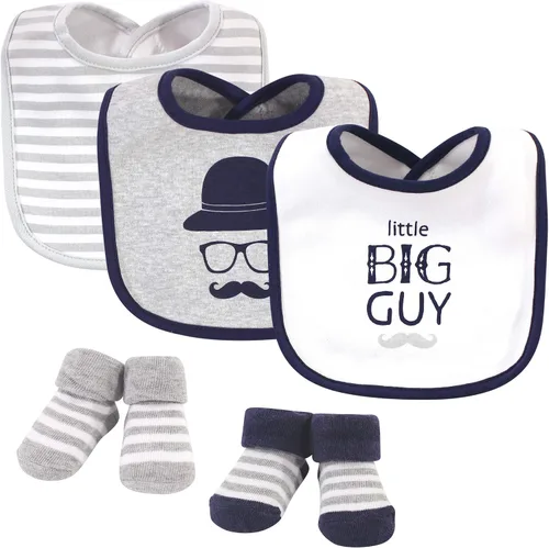 Vista 190 de Hudson Baby Conjunto de babero y calcetines unisex de algodón para bebé
