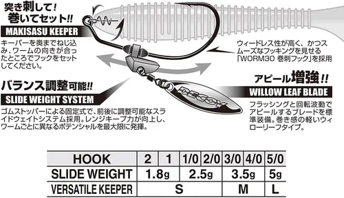 Vista 2 de デコイ マキサスブレード ＃3/0 - ＃5/0 WORM230G