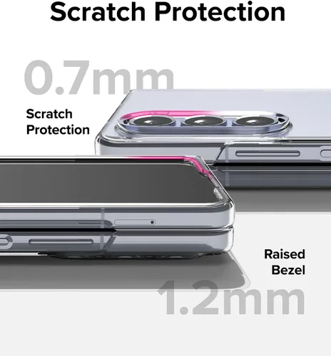 Vista 5 de Ringke Funda delgada compatible con Samsung Galaxy Z Fold 5 [transparente] + cubierta de cristal compatible con Samsung Galaxy Z Fold 5