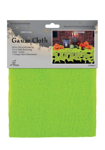 Vista 2 de Tela Decorativa de Gasa Verde Babosa para Halloween Multicolor