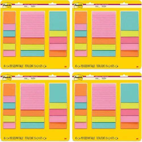 Vista 14 de Post-it Notas súper adhesivas, varios tamaños, neones de supernova, 15