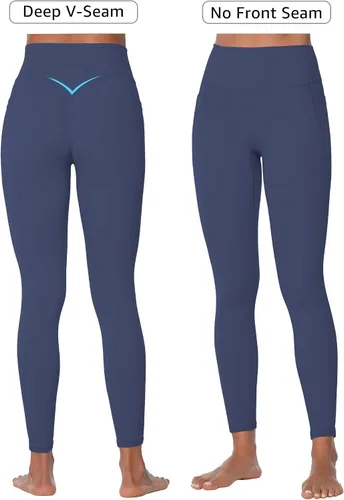 Vista 2 de Sunzel Nunaked Leggings de entrenamiento para mujer, con control de abdomen, compresión para entrenamiento, gimnasio, yoga, sin costura frontal