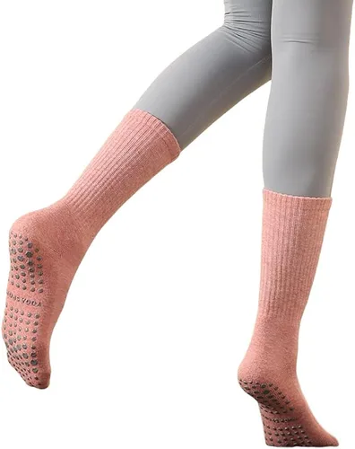 Vista 10 de Calcetines de yoga antideslizantes para mujer, pilates, barras, bailes, descalzos, 1 par